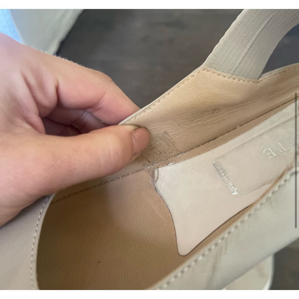 Women's Beige Slingback Platform Flats - Picture 3 of 10